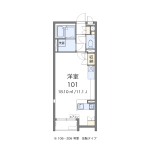 1R Apartment in Yotsuya - Fuchu-shi Floorplan