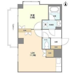 1LDK Mansion in Ichigayanakanocho - Shinjuku-ku Floorplan