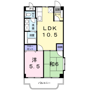 2LDK Mansion in Uehara - Nakagami-gun Nishihara-cho Floorplan