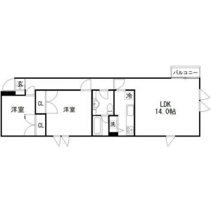 2LDK Mansion in Okusawa - Setagaya-ku Floorplan