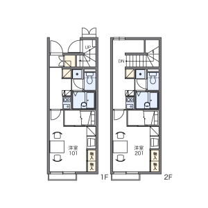 1K Apartment in Shimmachi - Tsurugashima-shi Floorplan