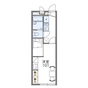 1K Apartment in Tatsumikita - Osaka-shi Ikuno-ku Floorplan