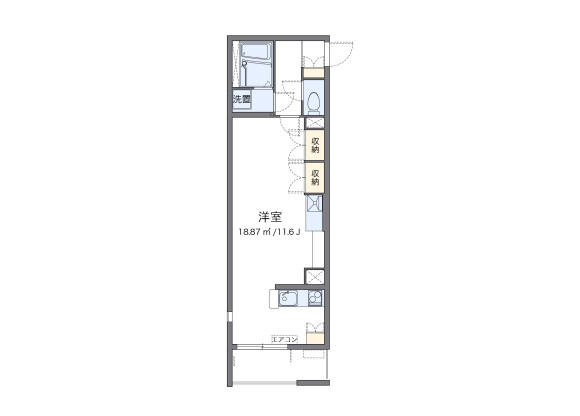 1R Apartment to Rent in Nerima-ku Floorplan