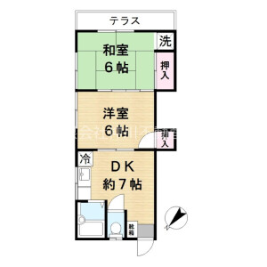 江户川区南小岩-2DK公寓 楼层布局