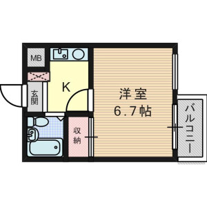 1K Mansion in Miyadacho - Takatsuki-shi Floorplan