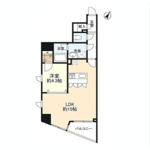 1LDK Mansion in Dogenzaka - Shibuya-ku Floorplan