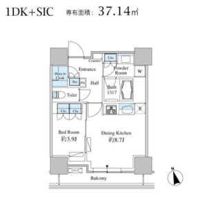 1DK Mansion in Shibaura(2-4-chome) - Minato-ku Floorplan