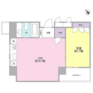 1LDK Mansion in Yoyogi - Shibuya-ku Floorplan