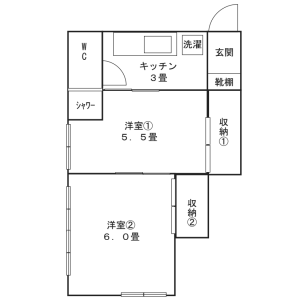 2K Apartment in Konodai - Ichikawa-shi Floorplan