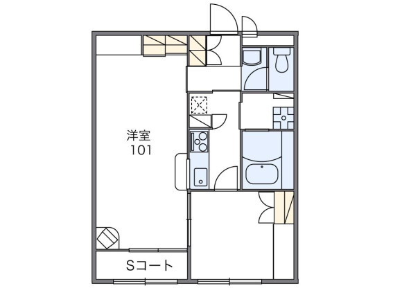 1LDK Apartment to Rent in Ageo-shi Floorplan