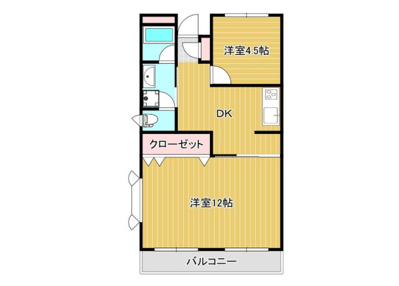 2DK Apartment to Rent in Saitama-shi Sakura-ku Floorplan