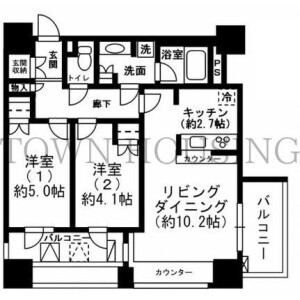2LDK Mansion in Ichigayahommuracho - Shinjuku-ku Floorplan