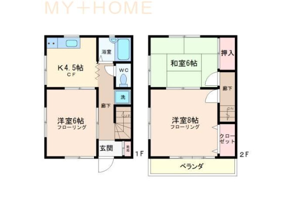 在江户川区内租赁3DK 独栋住宅 的 楼层布局