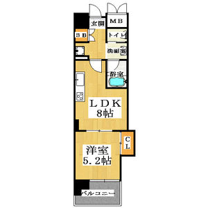 1LDK Mansion in Kawarayamachi - Osaka-shi Chuo-ku Floorplan