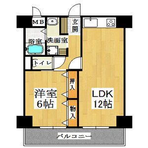 1LDK Mansion in Yoshino - Osaka-shi Fukushima-ku Floorplan
