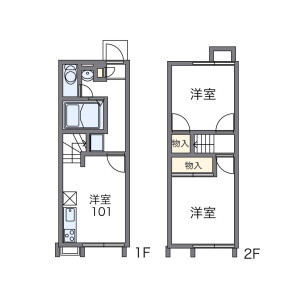 2DK Apartment in Nakayacho - Nishinomiya-shi Floorplan