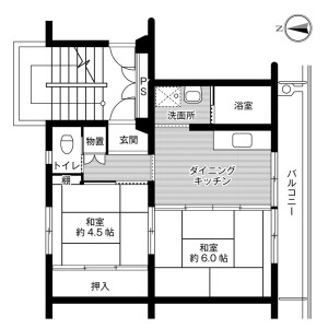 2DK Mansion in Shimokoyama - Shimotsuke-shi Floorplan