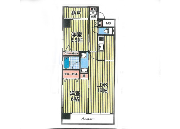 2SLDK Apartment to Rent in Edogawa-ku Floorplan