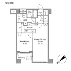 1LDK Mansion in Ebisuminami - Shibuya-ku Floorplan