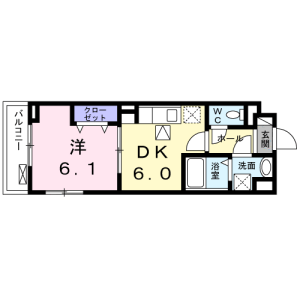 1DK Apartment in Kitazawa - Setagaya-ku Floorplan