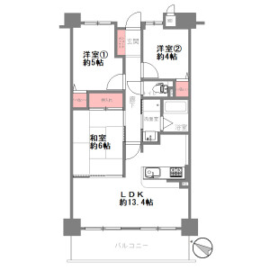 3LDK Mansion in Dempo - Osaka-shi Konohana-ku Floorplan
