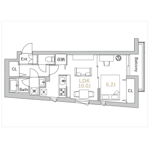1LDK Mansion in Sangenjaya - Setagaya-ku Floorplan