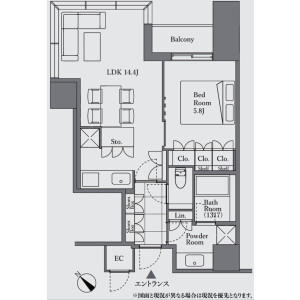 1LDK {building type} in Roppongi - Minato-ku Floorplan