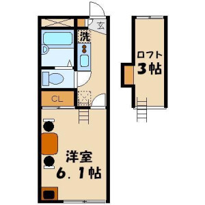 1K Apartment in Uchiya - Saitama-shi Minami-ku Floorplan