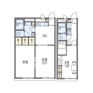 2DK Apartment in Deguchi - Hirakata-shi Floorplan