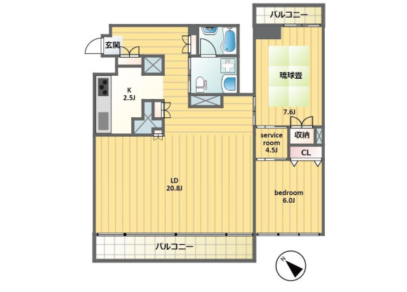 2SLDK Apartment to Rent in Shibuya-ku Floorplan