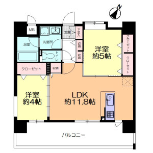 福冈市博多区吉塚-2LDK公寓大厦 房屋布局