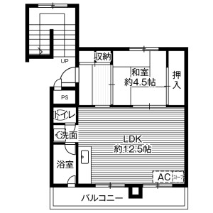 1LDK Mansion in Shinkawa 6-jo - Sapporo-shi Kita-ku Floorplan