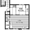 1LDK Apartment to Rent in Rumoi-shi Floorplan