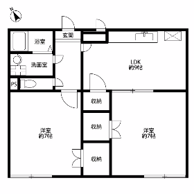 2LDK Mansion in Shimmachi - Ome-shi Floorplan
