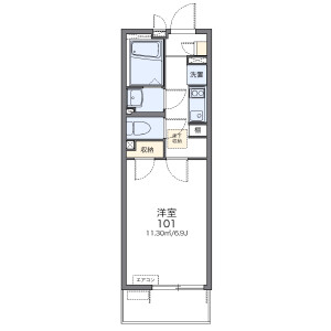 1K 아파트 in Oka - Asaka-shi Floorplan