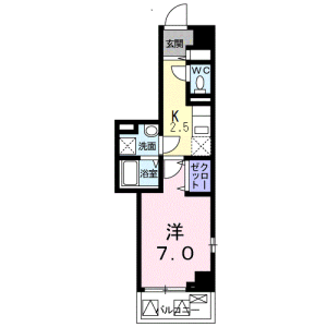 1K Mansion in Uenocho - Yokohama-shi Naka-ku Floorplan