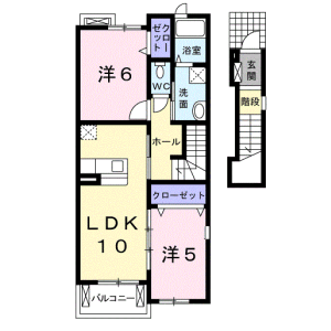 2LDK Apartment in Beppori - Odawara-shi Floorplan