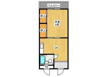 1DK Apartment to Rent in Osaka-shi Kita-ku Floorplan