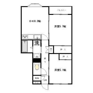 2DK Mansion in Futago - Kawasaki-shi Takatsu-ku Floorplan