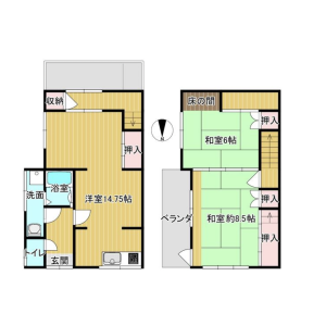2LDK House in Takawashi - Habikino-shi Floorplan