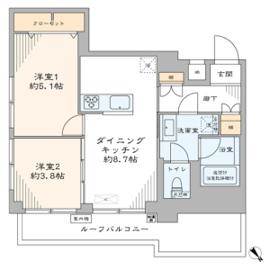 2DK Mansion in Minamiotsuka - Toshima-ku Floorplan