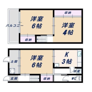 3K {building type} in Ayazono - Takaishi-shi Floorplan