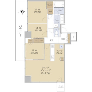 3LDK Mansion in Koyasumachi - Hachioji-shi Floorplan