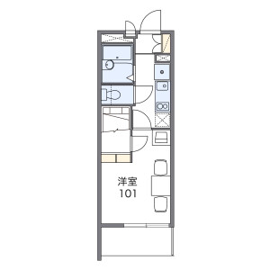 1K Mansion in Uchiya - Saitama-shi Minami-ku Floorplan
