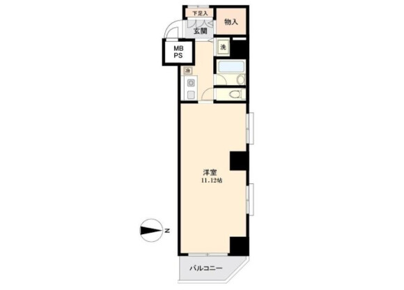 1R Apartment to Buy in Shinjuku-ku Floorplan