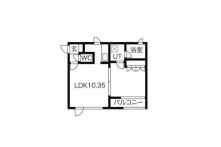 1LDK Apartment to Rent in Meguro-ku Floorplan