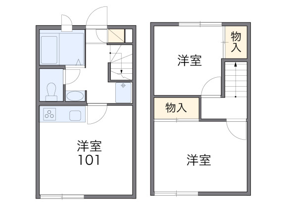 2DK Apartment to Rent in Narashino-shi Floorplan