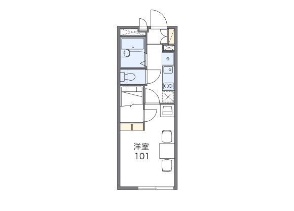 1K Apartment to Rent in Osaka-shi Sumiyoshi-ku Floorplan