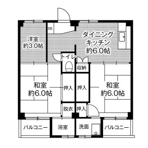 3DK Mansion in Mizushima kitakamejimacho - Kurashiki-shi Floorplan
