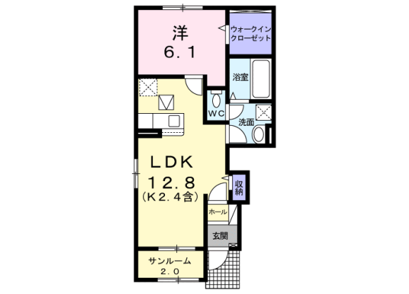 1LDK Apartment to Rent in Ome-shi Floorplan